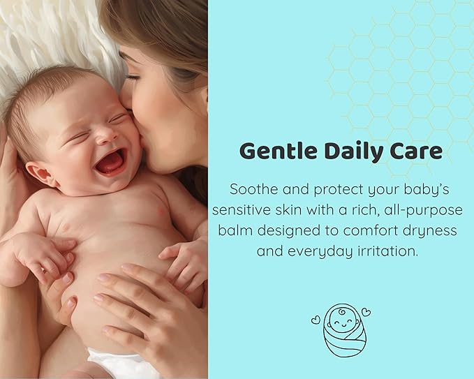 Multipurpose Baby Ointment– Gentle, All-Natural Moisturizer for Sensitive Skin, Diaper Rash, Dry Patches- Made with Organic Ingredients – Hypoallergenic, Fragrance-Free