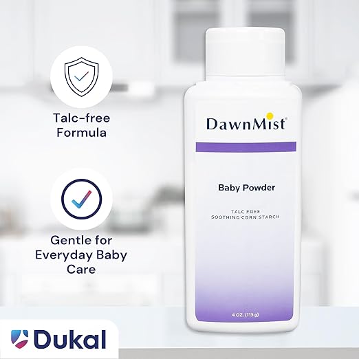 Dukal BP35 Dawn Mist Baby Powder, Cornstarch, 4 oz., Pack of 48