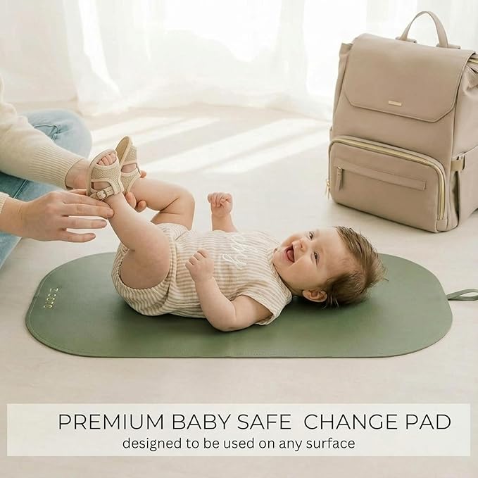 Beautiful Baby Diaper Changing Mat Made of Vegan Leather - Soft and Easy to Wipe Changing Pad for Travel or at Home Use - Lightweight and Foldable Mat that Perfectly Fits Into Any Diaper Bag
