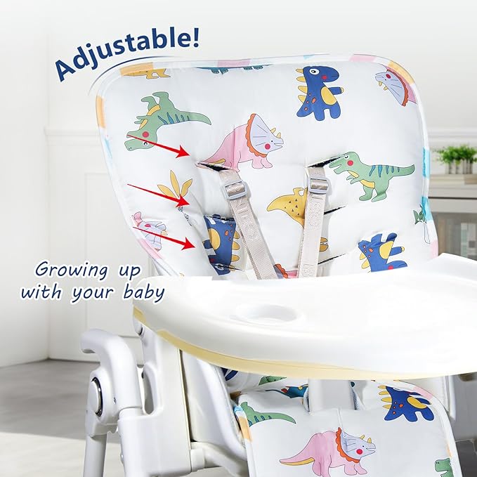 Baby High Chair Cover, Machine Washable High Chair Pad, Soft Highchairs Covers for Baby, Protects from Spills and Crumbs, Fits 3-5 Point Harness Chairs