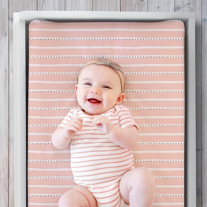 The Peanutshell Baby Girl Changing Pad Covers Set of 3 - Ultra Soft Baby Cover - Fits Standard Changing Table Pads, Durable, Machine Washable Sheets - Wildest Dreams