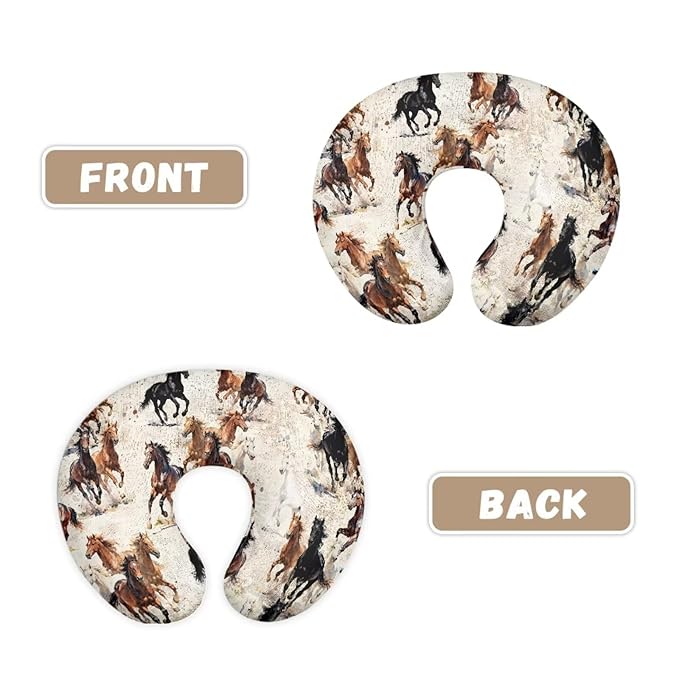 Jeiento Brown Horse Breastfeeding Pillow Covers Soft Comfort Breastfeeding Nursing Pillow Case Stretchy Removable Slipcover for Newborn Boys Girls,Bottle Feeding,Cover Only
