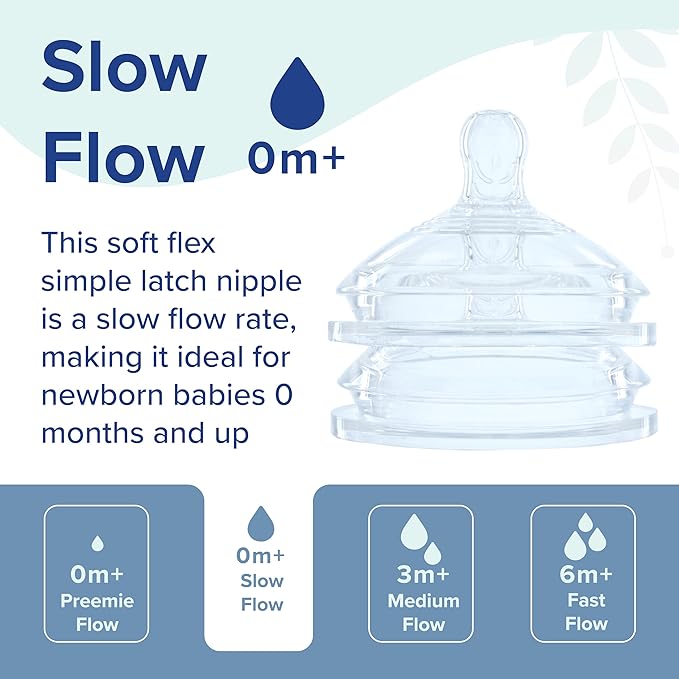 Dr. Talbot's Silicone Anti-Colic Bottle Replacement Nipples - Anti Colic Baby Bottle - Feeding Supplies for Newborn - (2-Pack) Slow Flow Soft Flex Replacement Nipples - 0+ Months