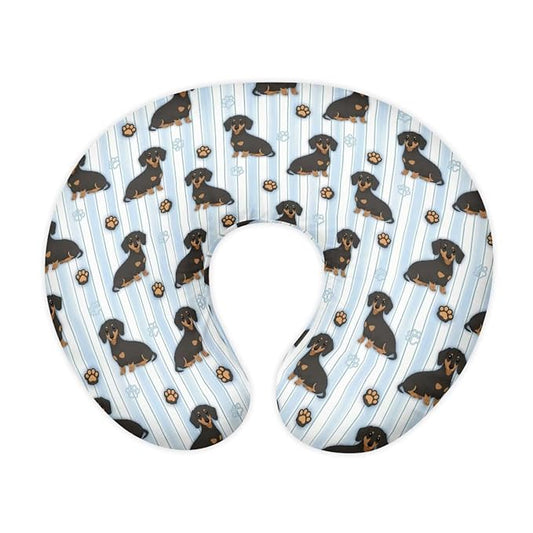 Jeiento Blue StripesNursing Pillow Case Cartoon Dachshund Dog Nursing Pillow Covers for Breastfeeding Elastic U-Shaped Feeding Pillow Covers Premium Quick-Dry Fabric Cover Slipcover,for Women Newborn