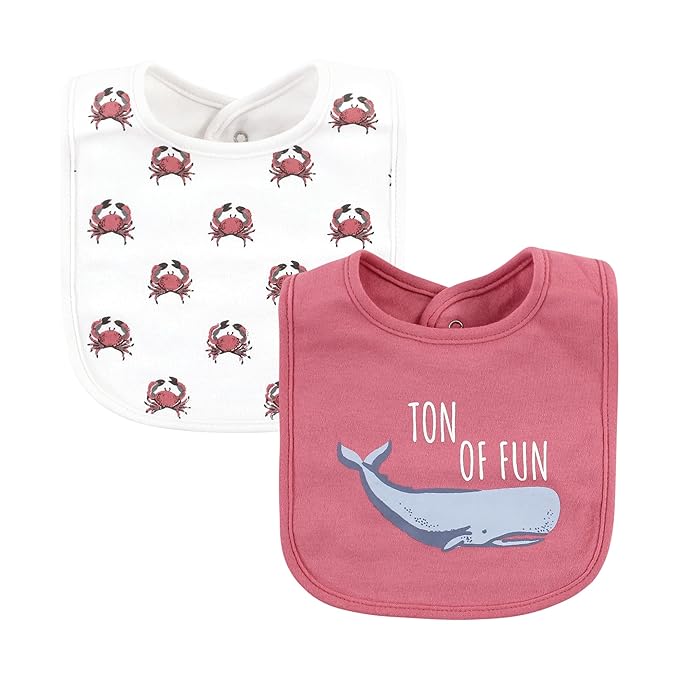Hudson Baby Unisex Baby Cotton Bibs, Girl Whale Shark, One Size