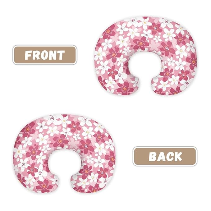 Cherry Floral Breastfeeding Pillow Slipcover for Baby Ultra Soft Comfortable Newborn Nursing Pillow Case Baby Essentials
