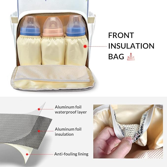 Watercolor Flower Elephant Diaper Bag Backpack Tote Custom with Name Multifunction Waterproof Travel Back Pack Diaper Bag Gifts Backpack for Men Women