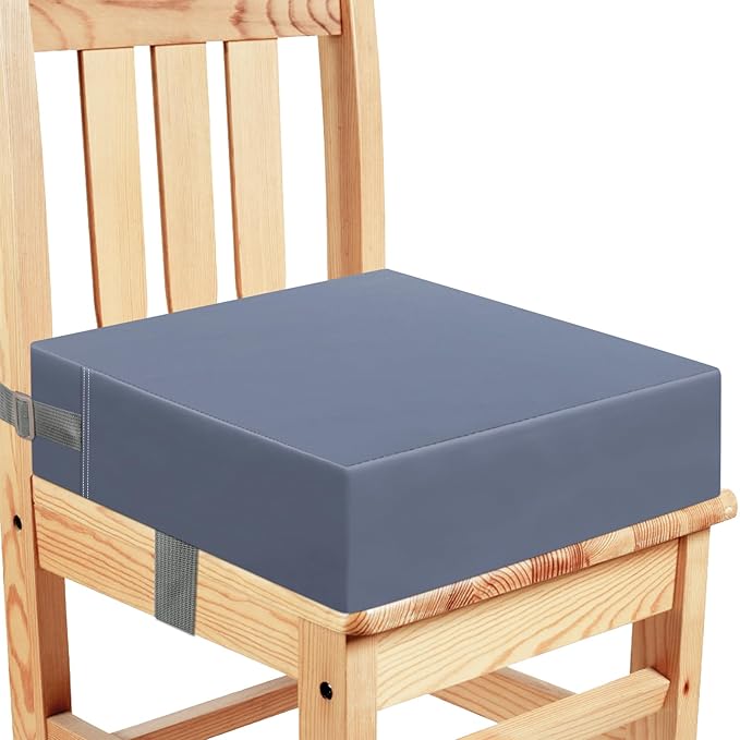 Toddler Booster Seat for Kitchen Chair Dining Table, Washable Thick Strong Support Portable Booster Chair for Toddlers Eating, Easy Cleaning Booster Seat Cushion Detachable with Adjustable Straps