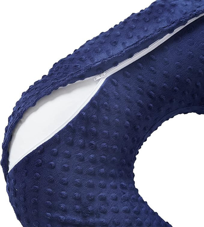 Dots Nursing Pillow Cover, Case Plush Breathable Breastfeeding Pillow Slipcover Fits Nursing Pillow, Super Soft Snug Positioners for Baby Boy Baby Girl (Estate Blue)