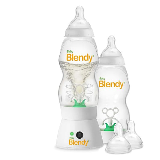 Baby Bottles - Best Infant to Toddler Milk Feeding Containers with Anti-Colic | Air Vent System - with Blender Mixer for Babies Newborns Infants Toddlers | (3-6 Months) Prime Bundle
