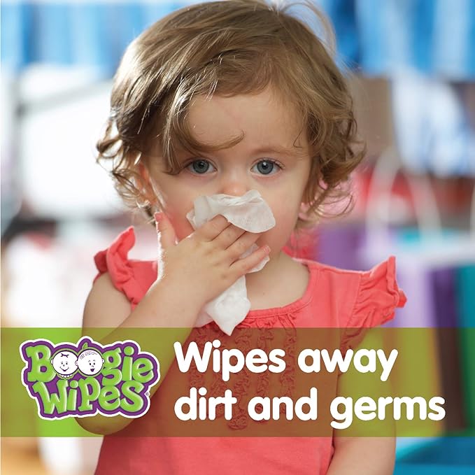 Boogie Wipes, Fresh Scent Wet Nose Wipes for Kids and Baby, Allergy Relief, Soft Natural Saline Hand and Face Tissue with Aloe, Chamomile and Vitamin E