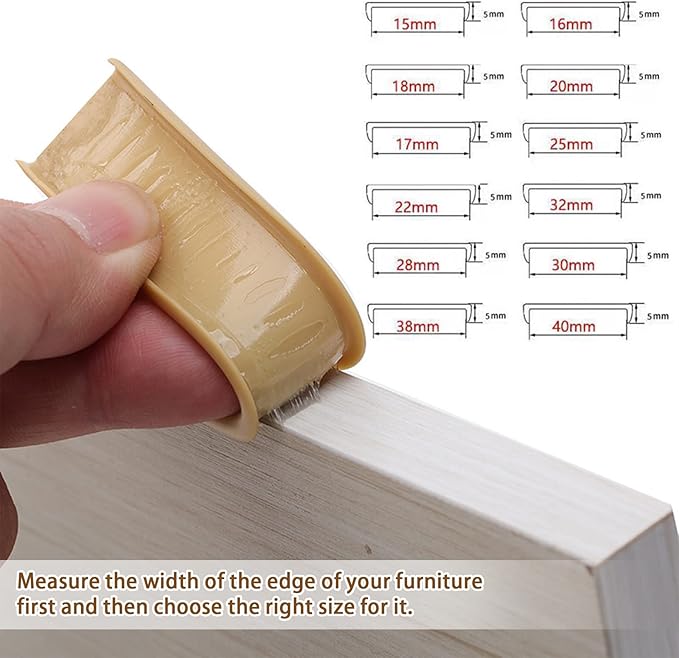 U-Shape Edge Banding, 16.4ft Self Adhesive Veneer Edging,TPE Flexible Furniture Edge Protector for Cabinet Repair Furniture Restoration (9MM, Black)