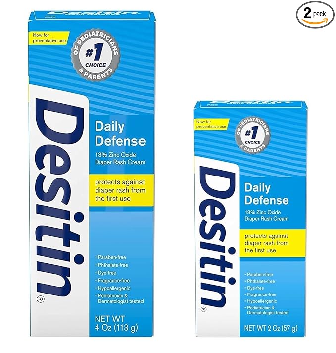 Desitin Daily Defense Diaper Rash Cream with Zinc Oxide 4 oz and 2 oz Bundle Pack