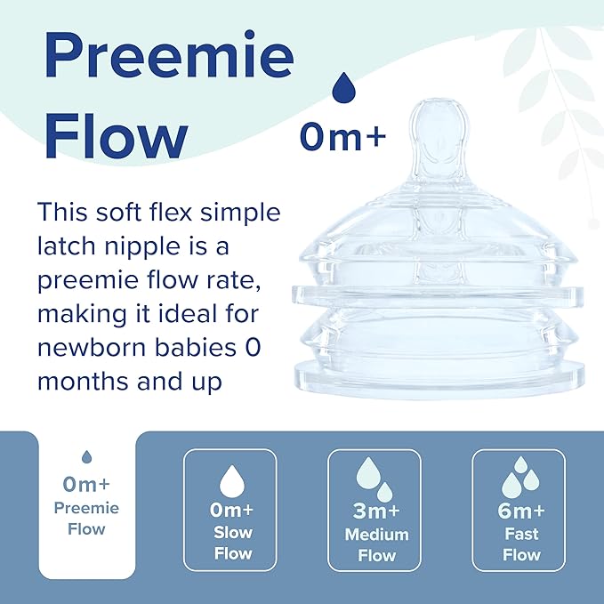 Dr. Talbot's Silicone Anti-Colic Bottle Replacement Nipples - Feeding Supplies for Newborn - (2-Pack) Extra Slow Flow Soft Flex Nipples - 0+ Months