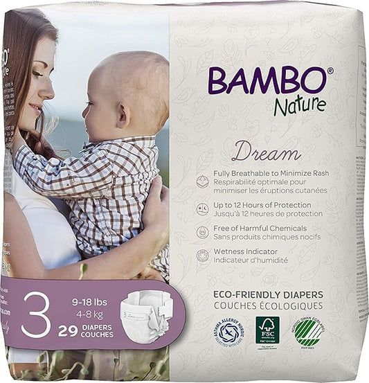 Bambo Nature Premium Baby Diapers - French/English Packaging, Size 3, 29 Count