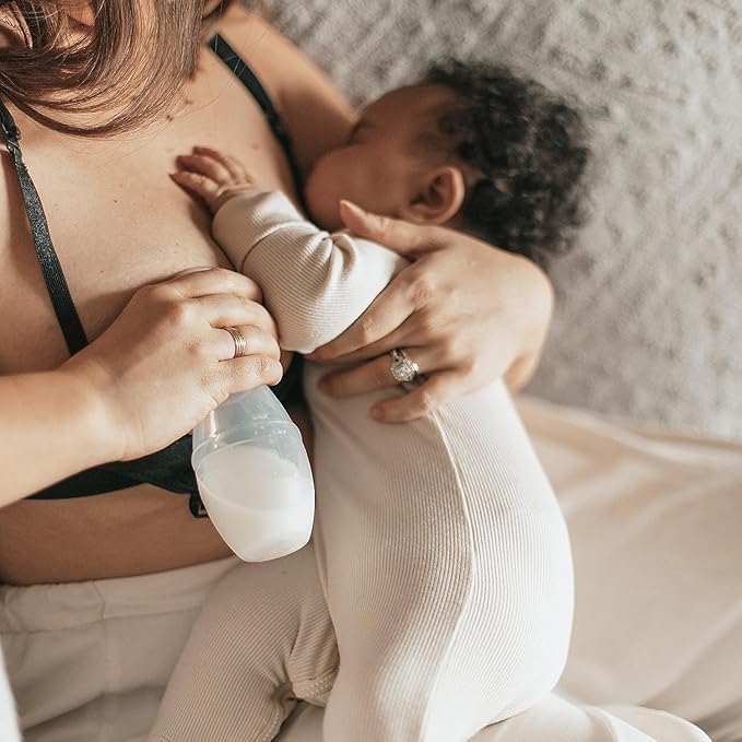 Dr. Brown’s Lanolin + Nipple Balm, 100% Silicone Breast Pump Breast Milk Catcher, Travel Bag, and 4oz Anti-Colic Options+ Baby Bottle, Level 1 Nipple & Lid