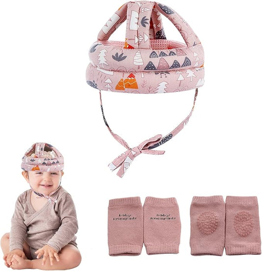 Baby Safety Helmet Infant Toddler Breathable & Adjustable Head Cushion Bumper Bonnet for Running Walking Crawling (Pink), BB-1003