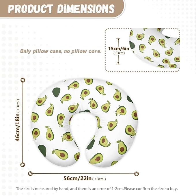 Avocado Nursing Pillow Case 1 Pack for Breastfeeding Pillow Nursing Covers Pillow Slipcover Pillowcase Stretchy Comfortable Breast Feeding Pillow Slipcover Cover Only