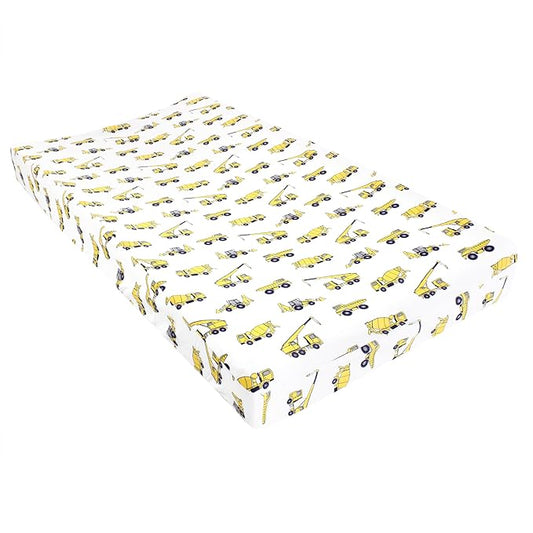 Hudson Baby Unisex Baby Changing Pad Cover, Construction, One Size