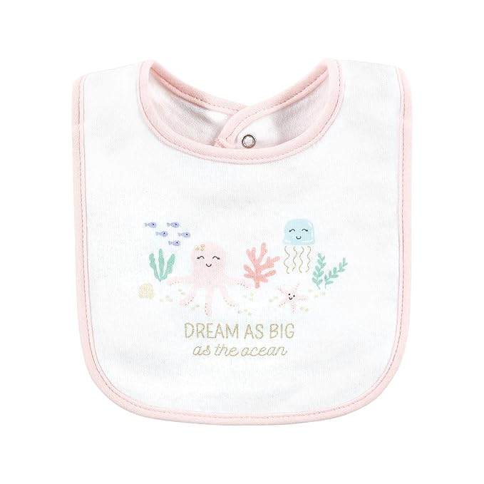 Hudson Baby Unisex Baby Cotton Bibs, Turtley Adorable, One Size