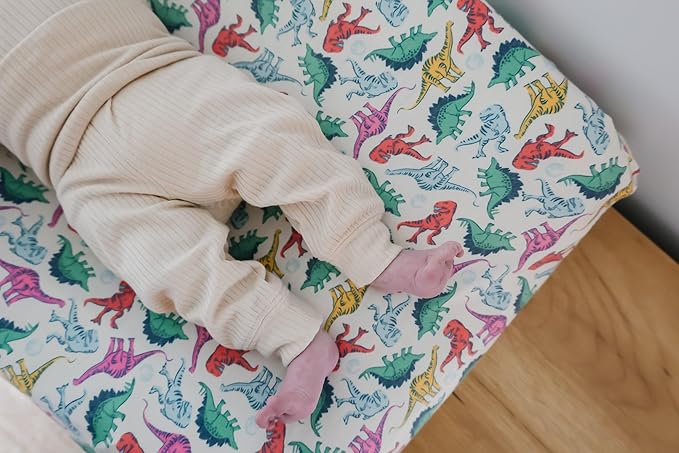 Copper Pearl Premium Knit Changing Pad Cover : Soft, Stylish, and Universal Fit for All Standard Diaper Changing Pads, Trendy Design Changing Pad Covers, Dinosaurs of Jurassic Park