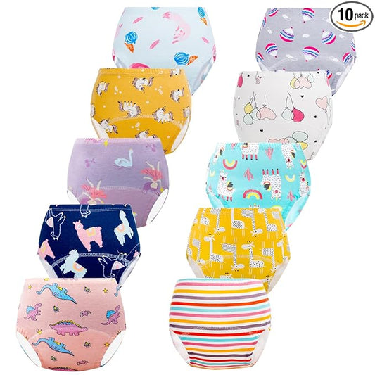 Potty Training Underwear for Girls, Toddler Learning Training Underwear Boys (10 Packs, 4-6T, Multi-Colored)