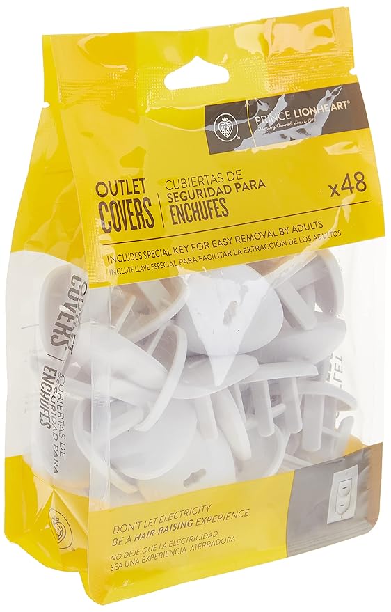 Prince Lionheart Outlet Covers Safety Locks, 48 Count