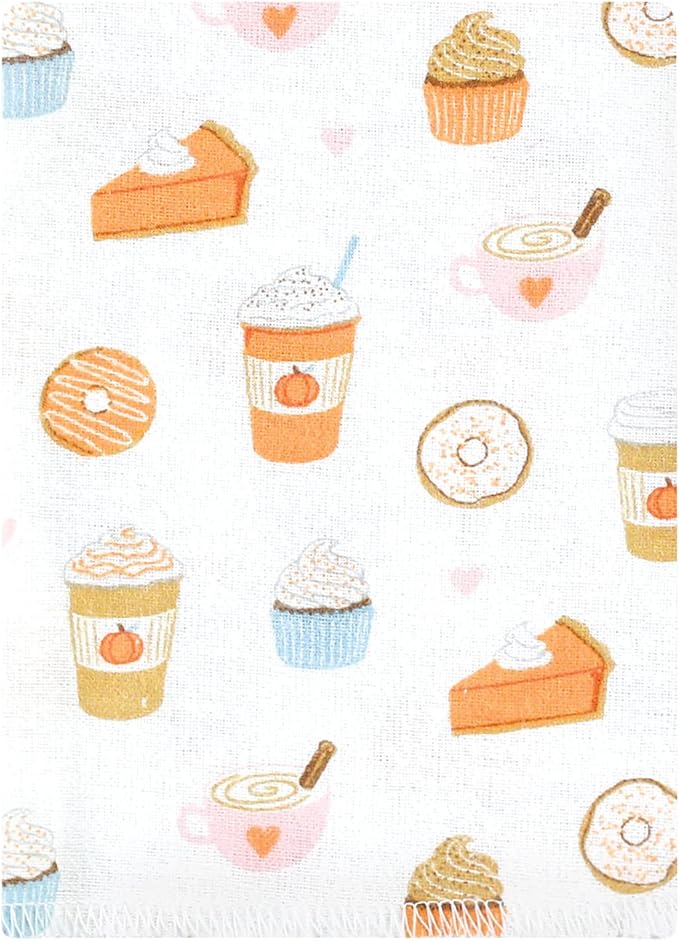 Hudson Baby Unisex Baby Cotton Flannel Burp Cloths Bundle, Pumpkin Spice, One Size