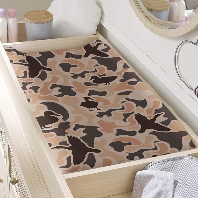 Pink Camo Diaper Change Table Covers Hunting Duck Changing Pad Cover for Baby Breathable Changing Mat Cover for Baby Girls Boys Gift for Friends