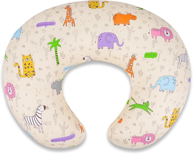 x-vesolje Baby Nursing Pillow for Breastfeeding, Adjustable Breastfeeding Pillow for Bottle Feeding, Nursing Support Pillow for Mom and Baby Healthier Nursing, Removable Cover- Zoo Yellow