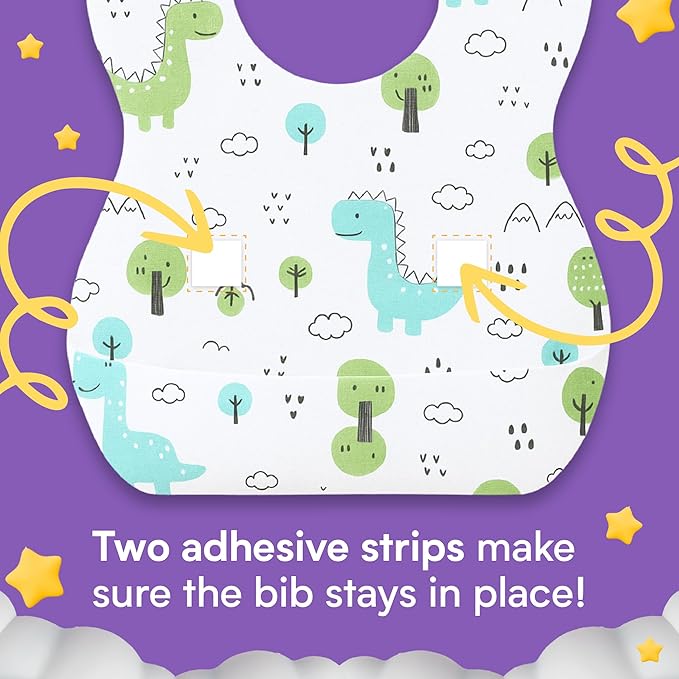 Eli with Love Disposable Bibs Individually Wrapped Bib with Crumb Catcher - Waterproof Baby Bibs For Feeding