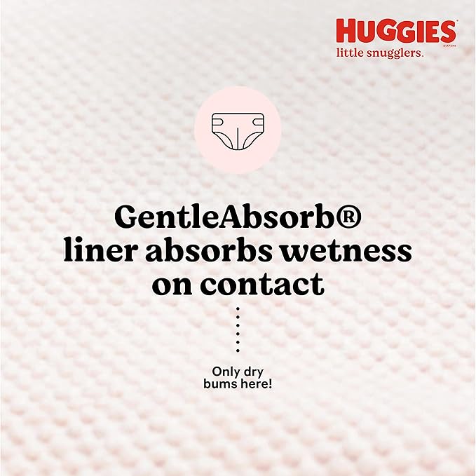 Huggies Little Snugglers Baby Diapers, Size Newborn (up to 10 lbs), 31 Ct, Newborn Diapers (Pack of 2)