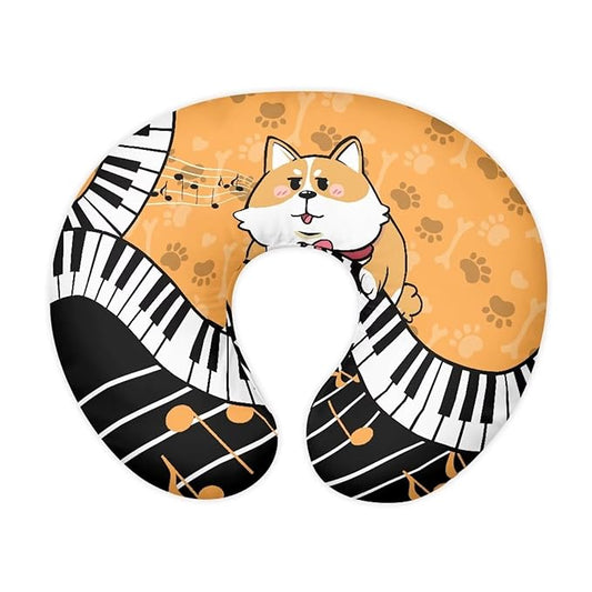 Nursing Pillow Cover Slipcover Cute Cat and Piano Notes Soft Maternity Breastfeeding Newborn Infant Feeding Cushion Cover Breathable Breastfeeding Cover