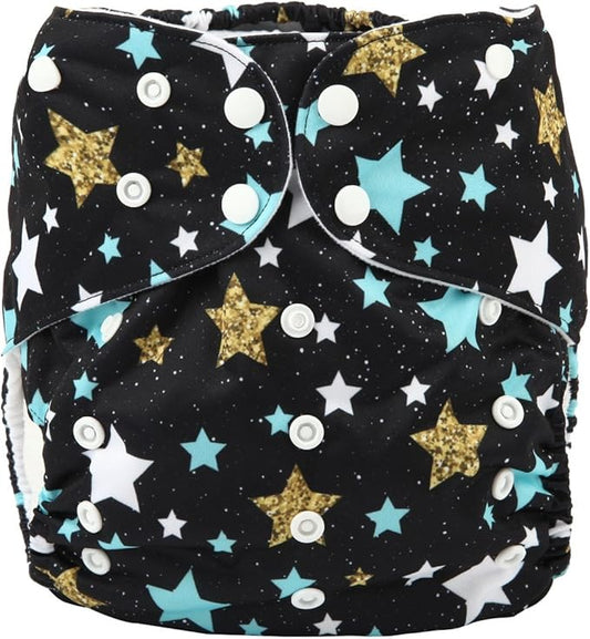 2 to 7 Years Old Junior Big Cloth Diaper,Nappy,Pocket Reusable Washable,Baby Kids Toddler (Stars)