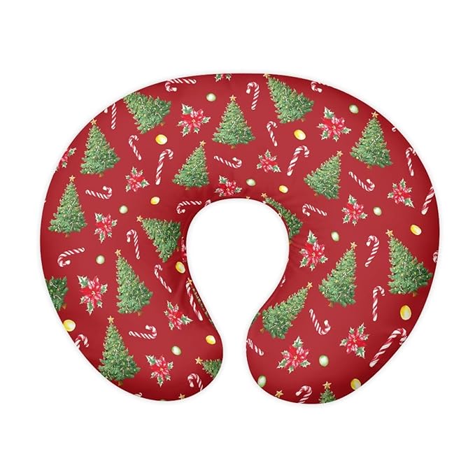 Christmas Nursing Pillow Cover for Breastfeeding, Christmas Decor Xmas Tree Breastfeeding Covers for Nursing - Soft, Comfortable & Machine Washable, Ideal for New Moms