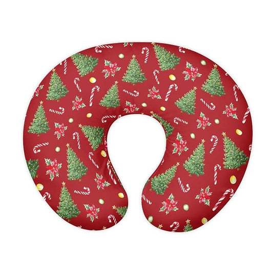 Christmas Nursing Pillow Cover for Breastfeeding, Christmas Decor Xmas Tree Breastfeeding Covers for Nursing - Soft, Comfortable & Machine Washable, Ideal for New Moms