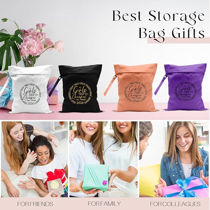 4Pcs Girls Trip Gifts Wet Dry Bag, Aloha Bags Beach Bag Wet Bag Favors, Sunscreen Bags Swimsuit Toiletry Travel Essentials For Women, Beach Travel Laundry bags for Dirty Diaper Swimsuit Gifts