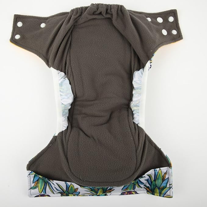 3 AIll in One Cloth Diapers Nappies for Night AIO Sewn in Insert Reusable Washable (Arrow Pineapple Pack)