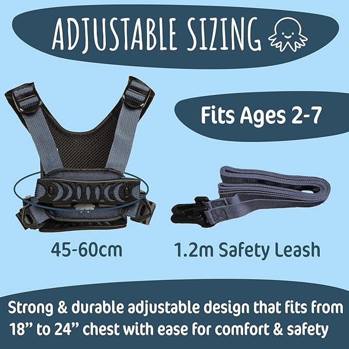 Hobble De Hoo Autism Safety Harness with leash for Kids 2–7 | Walking Safety Vest with Grab Handles for Wandering Prevention