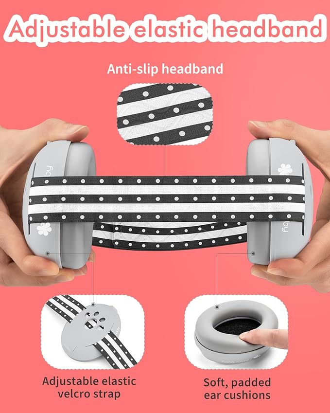 Baby Ear Muffs Noise Protection, 25dB Noise Cancelling Headphones for Infants Toddlers 0-36 Months Airplane Travel Essentials