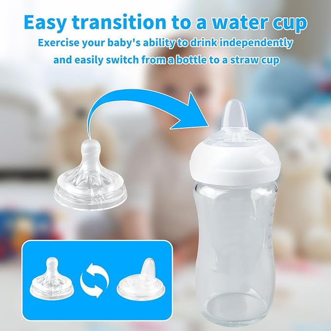 Sippy Spout Nipples for Philips Avent Natural Baby Bottles, My Grippy Spout Sippy Cup and Natural Trainer Sippy Cup, Replacement Bottle Nipple BPA-Free,4 Count, 6m+