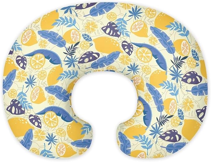 Lemon Nursing Pillow Cases 1 Pack for Breastfeeding Pillow Nursing Covers Pillow Slipcover Pillowcase Soft Fabric Fits Snug On Infant Feeding Cushion Cover Pillow Not Included