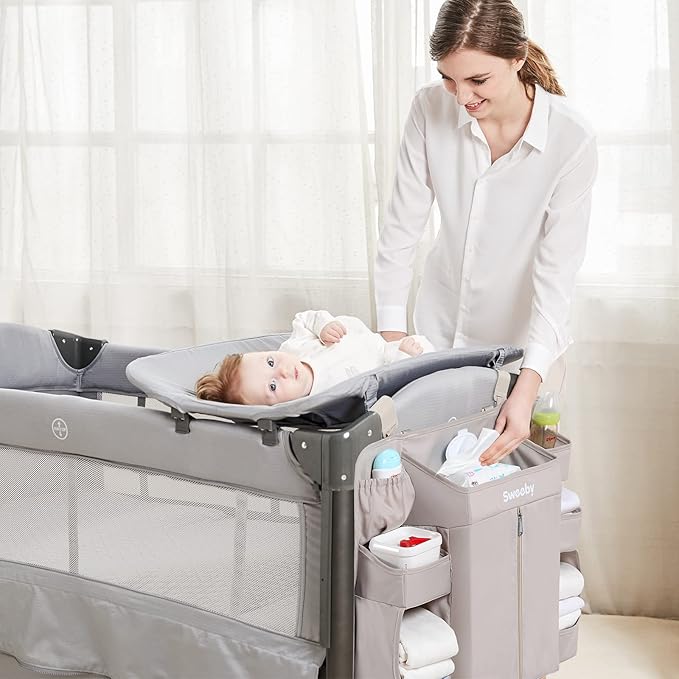 Sweeby Diaper Organizer for Changing Table and Crib - Nursery Diaper Stacker Hanging Caddy for Baby Essentials
