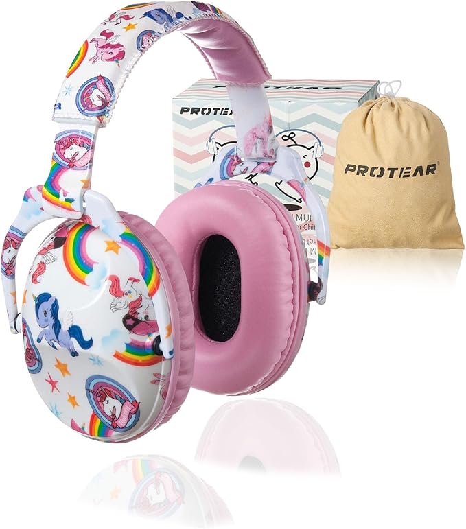 Kids Hearing Protection,25dB NRR Noise Reduction,Sound Proof for Kids,Toddler,Safety Earmuffs for Concert,Airplane,Autism,Monster Jam,Travel,School- Pink Unicorn
