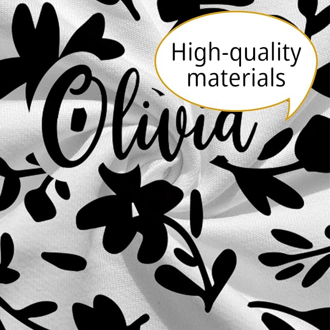 Customizable Flowers Baby Nursing Pillow Cover - Add Your Baby's Name, Ultra-Soft Stretch Fabric, Fits Standard Nursing Pillows, Ideal for Baby Showers Style 18