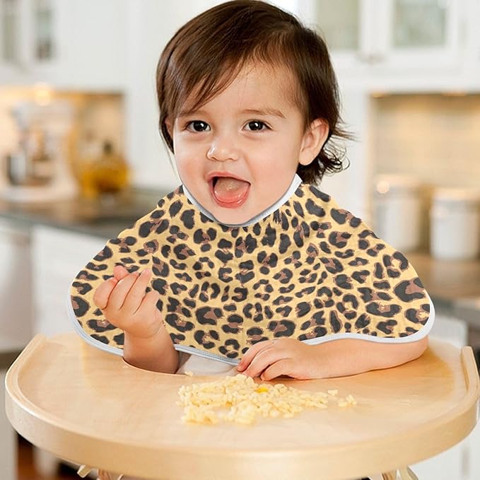 Muslin Burp Cloths for Baby Boys and Girls - 1-Pack Ultra Absorbent Leopard Print Muslin Washcloths, Newborn Towel, Milk Spit Up Rags, Burp Cloth Bib for Unisex, 22 x 11 Inch