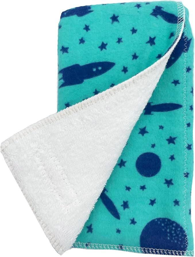 Infant Burping Cloth, Burp Cloths for Baby Boy or Girl, Soft and Absorbent - Cotton Reusable Spit Up Rags, XLarge, 1 Count (Space)