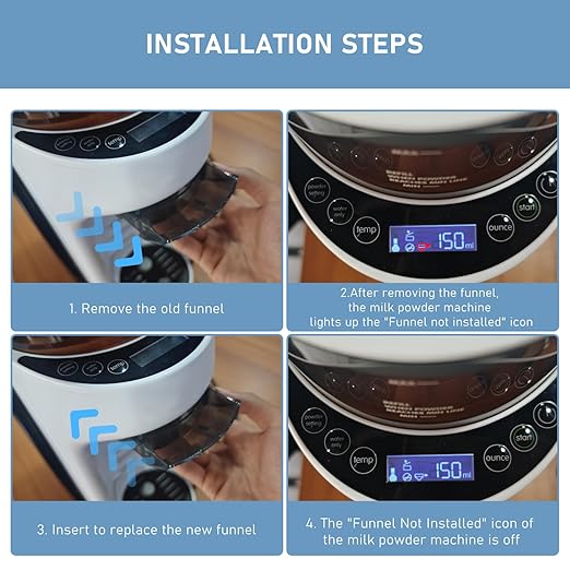 Baby Formula Dispenser Replacement Funnel Compatible with Baby Brezza Formula Pro Advanced and Pro Advanced WiFi Models ONLY, Replacement Funnel & Cover, NOT Fit Formula Pro MINI Mixer Machine, 3-Set
