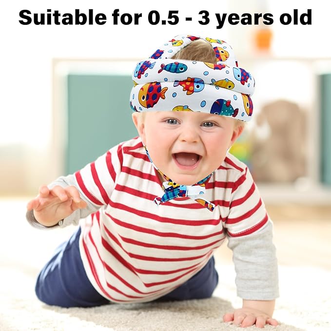 Baby Safety Helmet Baby Head Protector No Bumps for Running Walking Crawling, Safety Head Adjustable Protective Cap Headguard Hat