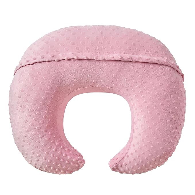 ESEN Plus Size Baby Nursing Pillow and Body Positioner for Breast Feeding and Bottle Feeding, Ultra Soft Baby Breastfeeding Pillows with Removable Nursing Pillow Cover for Mom and Baby (Pink)